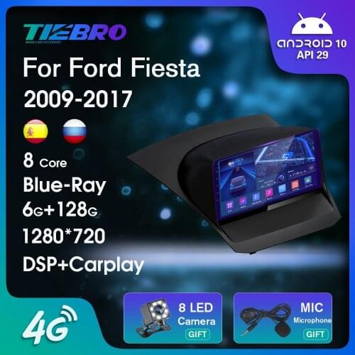 2DIN Android10 Car Radio For Ford Fiesta 2009-2017 Car Receiver GPS Navigation Auto Radio Car Multimedia Player NO 2DIN DVD IGO