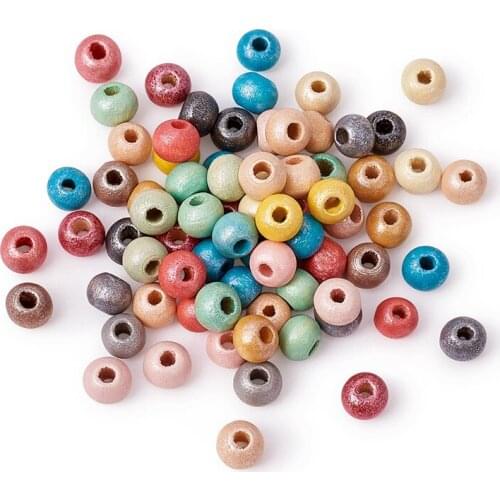 100pcs 6mm 8mm Wood Beads Loose Spacer Beads Dyed Mixed Color Round for Jewelry Making DIY Bracelet Necklace Accessories Finding