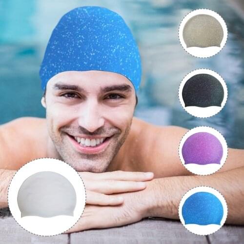 Elastic Swimming Cap Men Women Solid Long Hair Sports Swim Pool Hat Silicone Turban Adult Bathing Caps Swimming Accessories