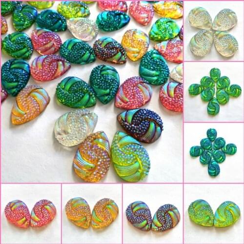 RESIN Stones and Crystals Rhinestones Purple Red Blue Green Costumes Accessories 18x25mm Strass Crystal For Sewing Wedding Dress