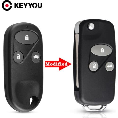 KEYYOU Keyless Remote Modified Key Car Shell For Honda Civic CRV Accord Jazz 2/3 Buttons With HON66 Blade Perfect Replacement