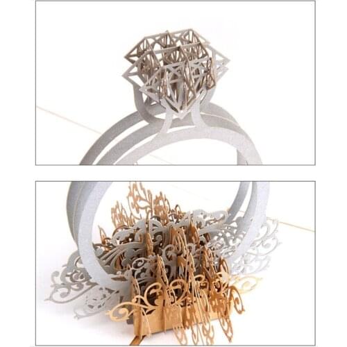 3D Up Ring Wedding Invitation Card Birthday Christmas Mothers Day Gif