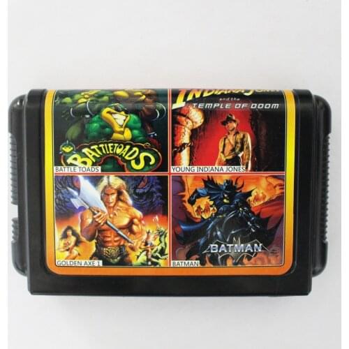 Hot Selling 4 In 1 No Repeated 16 bit Sega MD Game Card For NTSC systems