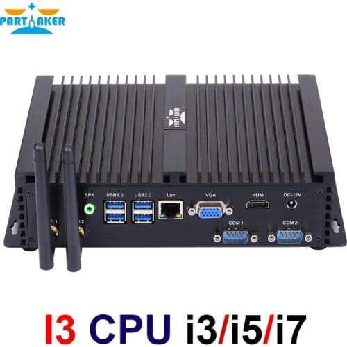 Partaker Intel Core i7 4500U Industrial Desktop i3 6006U 6100U i5 7200U Win10 Linux i3 Minipc Intel NUC 4K HD RS232 Portable PC