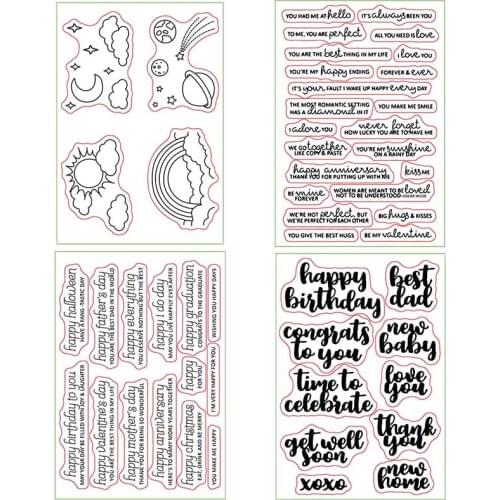 Sun Clouds Rainbow "New Baby" Words Transparent Silicone Clear Stamp For Scrapbooking DIY Craft Decoration Soft Stamp Hot 2020