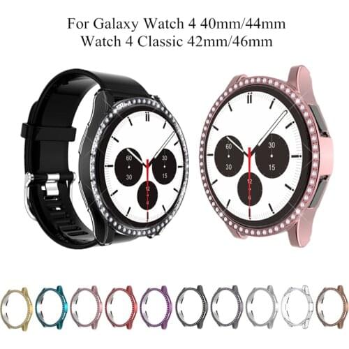 Bling Case For Samsung Galaxy Watch 4 Classic 46mm 42mm PC Protective Cover Rhinestone Diamond Bumper For Galaxy Watch4 40 44mm