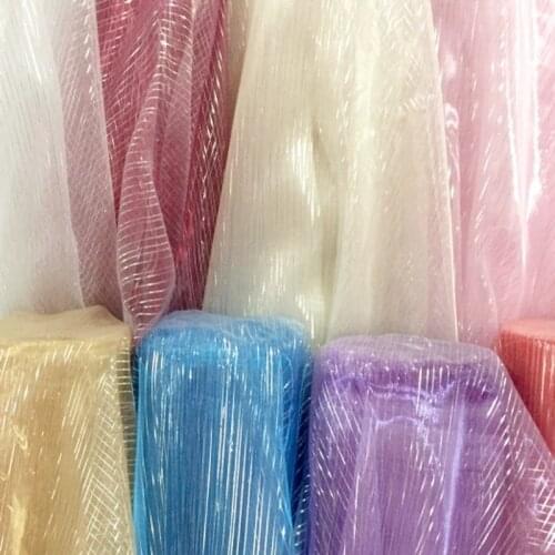 Organza Fabric With Silver Streak For Dolls Curtains Dress Wedding Decoration And Tulle Fabric Baby Mosquito Net Saree Fabric