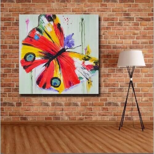 Wlong Art Printing Oil Painting Canvas Butterfly-Flight III Wall Art , Wall Pictures for Living Room Bedroom Office No Framed