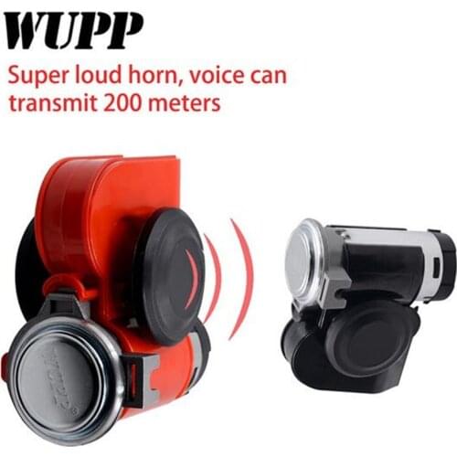 WUPP 12V Super Loud Car Motorcycle Horns Truck Yacht Boat Compact Dual Tone Electric Pump Air Loud Motorbike Horn