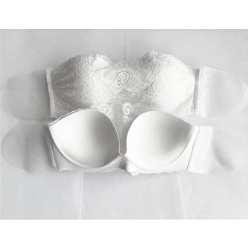 Women Bras Strapless Smooth Underwear Brassieres Seamless Wire Free Lace Sticky Bras MM Sexy Push Up Breathable Invisible Bras