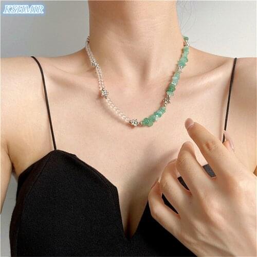 Kshmir Irregular crystal flower necklace trendy personality fashion new choker collarbone chain INS cold wind necklace women