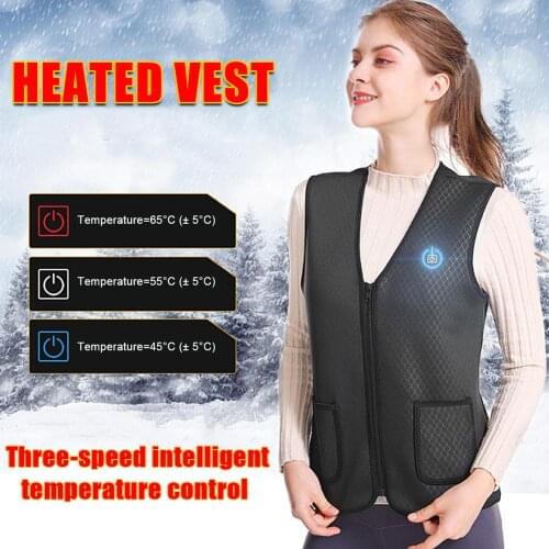 USB Charging Magnetic Heated Vest jacket Men Women Intelligent Electric Heated Vest 5 Areas Winter Outdoor Sport Camping Hunting