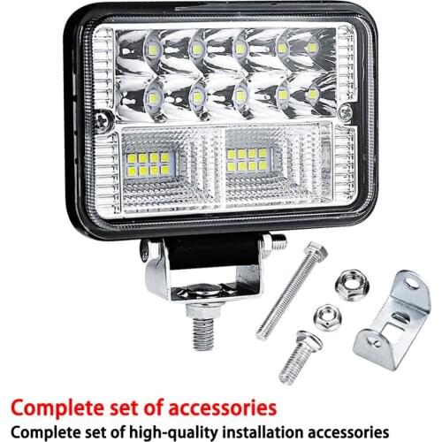 1PC Car Light Assembly 72W Led Fog Lights for Motorcycles Car Led Light Bar Spot Trucks Tractors 26LED Work Light Flood Beam Bar