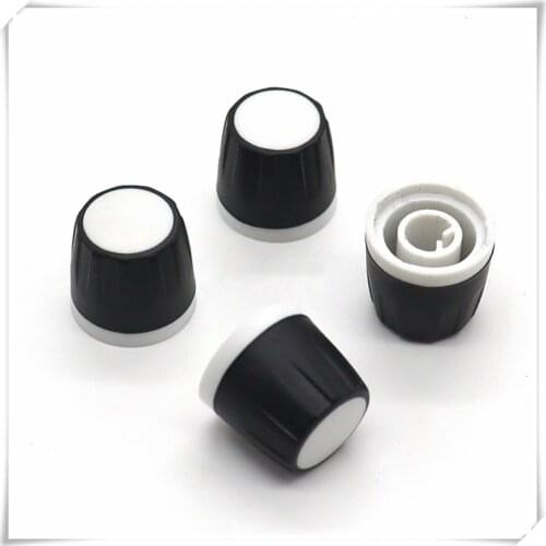 10 Pieces Rubber Half Shaft Knob Diameter 16mm Height 15mm Soft Rubber Potentiometer Encoder Knob D-Shaped Inner Hole 6mm