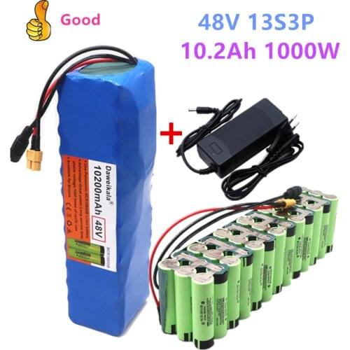 100% Original 48v 20Ah 1000w 13S3P 10200mah lithium ion battery 54.6v lithium ion battery electric scooter with BMS + charger