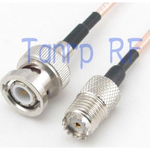 15CM Pigtail coaxial jumper cable RG316 extension cord 6inch BNC male plug to mini UHF female jack RF adapter connector