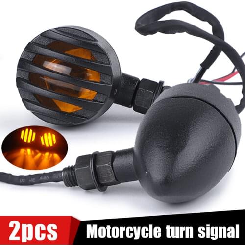 2PCS Motorcycle Turn Signal Lights Metal shell Flowing Flashing Motorbike Indicator Blinker Signal Lamp for Harley for Yamaha