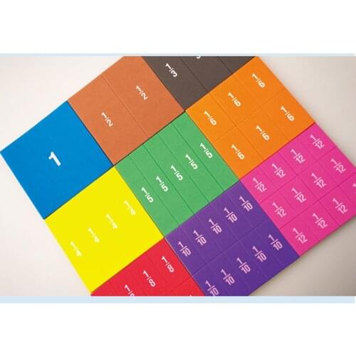 22pcs Rainbow Fraction Tiles Math Kids Montessori Educational Mathematics
