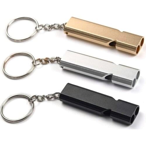 3Pcs Outdoor safety emergency whistle Outdoor Camping Double Tube High Frequency Survival Whistle Self-defense Tools Self-help