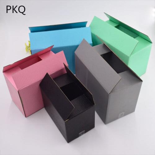6 sizes 3-layer Corrugated Brown Kraft shipping mailer box Folding flat Packing printed logo packaging clothes Hair Wigs box