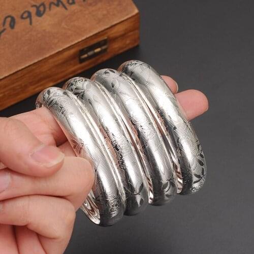 4 pcs Newest Dubai big Gold silver Bangles Women Men Gold women Bracelets African European Ethiopia men Jewelry Bangles gift