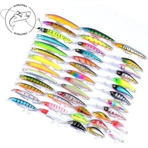 43Pcs/lot Multi Size Lifelike Isca Artificial Fishing Baits Lure Set For Sea Fishing Wobbers Crank Lures Pesca Tackle Crankbait
