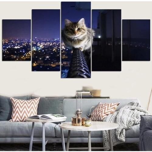 5 Panel Lovely Cat Animal Diamond Painting Full Square Round Drill DIY Diamond Embroidery Sale Mosaic Needlework decor AA2106