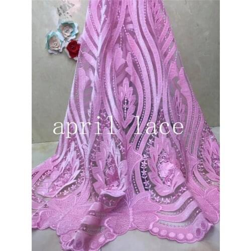 5yards /lot st007 # 7 color new design velvet embroidery tulle mesh lace fabric for sawing bridal wedding