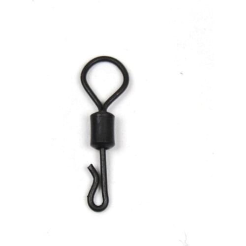 [50 PCS] Long Q Shape Quick Clip Coarse Carp Fishing Terminal Tackle Accessory Made of Matt Black Brass