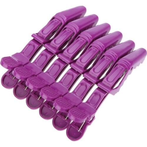 6Pcs Sectioning Clips Clamps Hairdressing Salon Hair Grip Crocodile DIY Accessories Hairpins Plastic