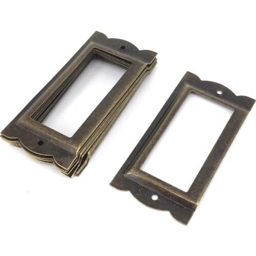85*42MM Box Case Cabinet Card Tag Label Holders Frames Bronze color 12PCS