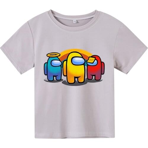 Among Us Baby T Shirt Boy Girl O-Neck Cotton Material T Shirt Short Sleeves Children Cool Comfortable Clothes Tops