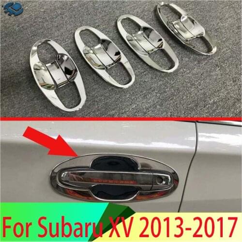 For Subaru XV 2013-2017 ABS Chrome Door Handle Bowl Cover Cup Cavity Trim Insert Catch Molding Garnish