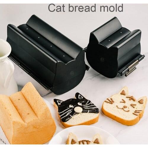 Cute Kitten Style Toast Loaf Form Cat Toast Mold Non-Stick Sugar Cat Head Loaf Form bread Dessert cake Mousse tools owls mold