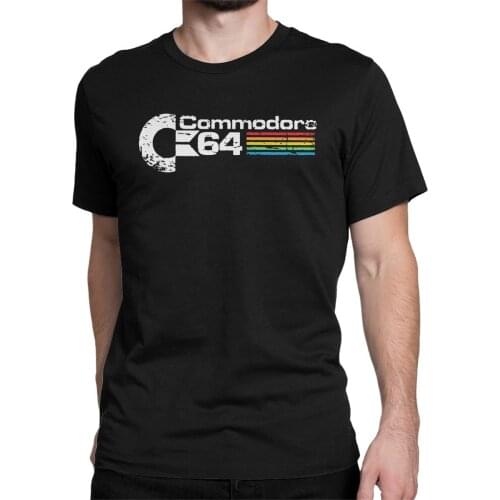 The Old Technology Commodore 64 Computer T-Shirts Men Leisure 100% Cotton Tee Shirt Crewneck Short Sleeve T Shirt Gift Idea Tops