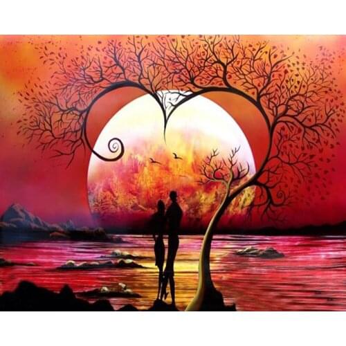 GATYZTORY 5D DIY Diamond Painting Heart Tree Rhinestone Kit Diamond Embroidery Mosaic Cross Stitch Handmade Gift Home Decor