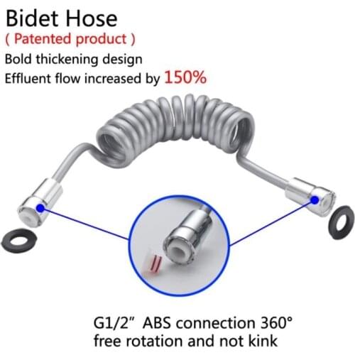 Style Flexible Spring Shower Hose Water Plumbing Toilet Bidet Sprayer Gun Connect Pipe Telephone Line Style 200cm