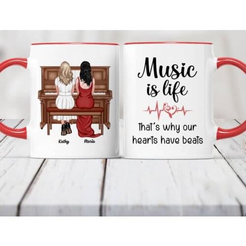 Colorful Personalized Mugs With Music Distance Means So Little When Someone Means So Much Girls Best Friends Coffee Mug RR2058