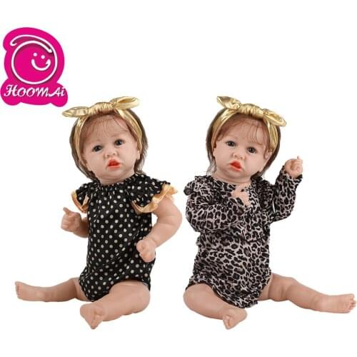 Twin Sisters Full Silicone Body Reborn Baby Doll Toy 23" Realistic Newborn Princess Babies Doll For Kids Best Playmate