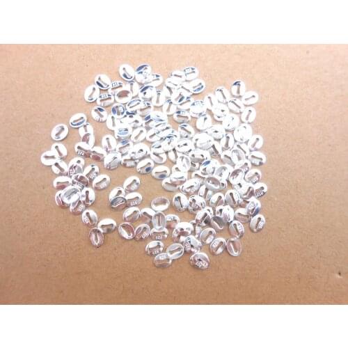 HOT 100Pcs A Lot 925 Sterling Silver Findings Italy Italian Silver S925 Oval Hallmark 925 Tag