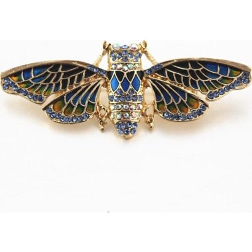 2019 New European and American style fashion Enamel Cicada Insect Mens and Womens Brooch