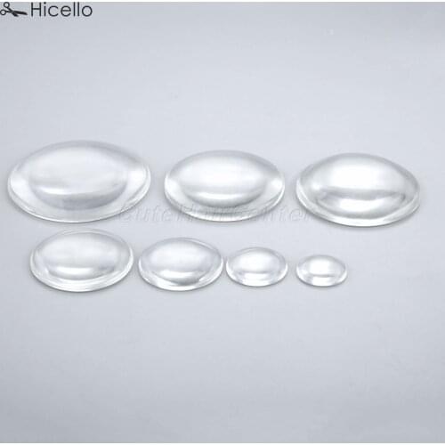 1 set clear glass dome cabochon round Flat Back 22/27/37/45/58/60/70mm DIY Craft Cameo pendant Jewelry making Hicello