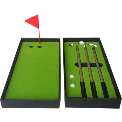 New Mini Golf Club Putter Ball Pen Golfers Gift Box Set Desktop Decor For School Supplies Golf Accessories