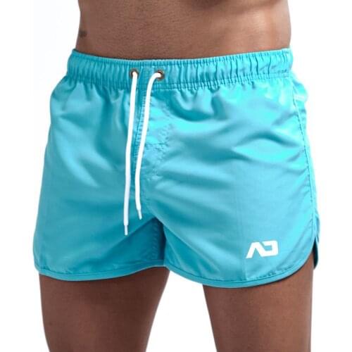 2020 Solid Beach Shorts Men Slim Fitness Beachwear Fashion Swimming Short Man Running Sports Swim Suits Summer Sea Surf Wear