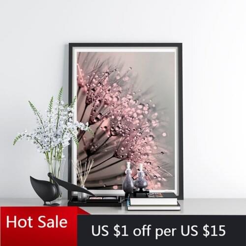 Dandelion Dew Poster Plant Figure Canvas Painting Flowers Wall Art Nature Quote Art Pictures For Modern Living Home Room Decor