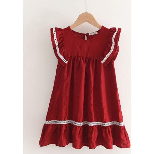 Menoea Baby Girls Casual Ruffles Dresses 2021 New Fashion Kids Girl Party Princess Costumes Children Sleeveless Vestidos 3-7Y