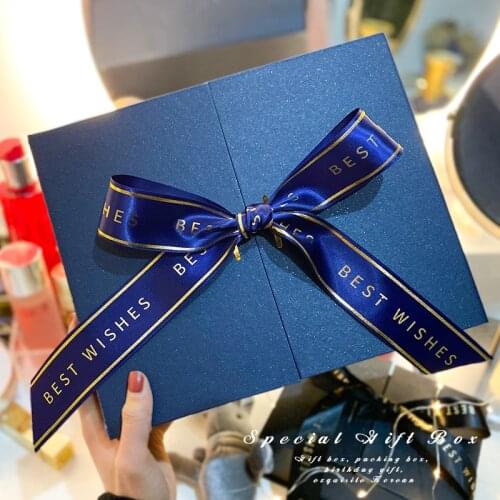 Gift Box Medium Men Perfume Lipstick Purse Box Double Door Ribbon Bow Box Jewelry Box Mother’s Day Girl Women Birthday Gifts
