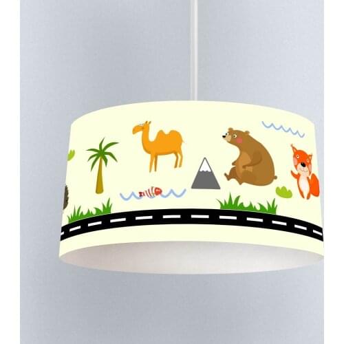 Safari Boy Printing Patterned Kids Baby Room Bedroom Light Pendant Lamp Chandelier