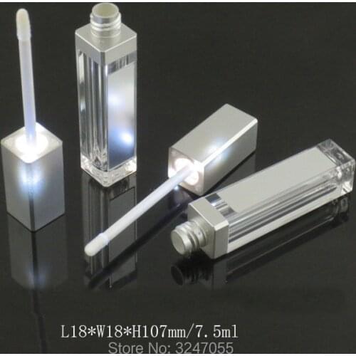 7.5ML 20pcs/lot Silver Empty Acrylic Lip Gloss Tube, DIY High-end Cosmetic Lipstick Storage Bottle, Professional Beauty Tool