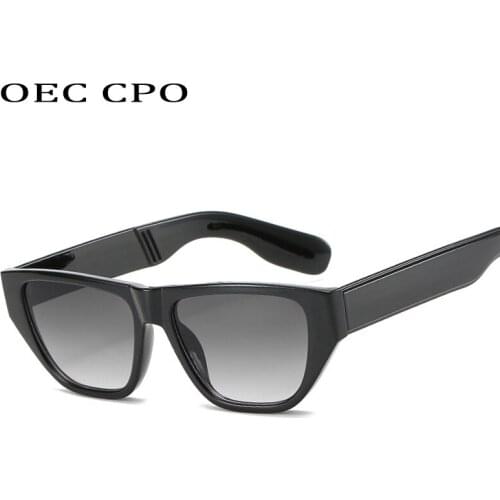 OEC CPO Classic Vintage Square Man Sunglasses Women Brand Designer Retro Black Frame Sun Glasses Female UV400 Shades Oculos O524